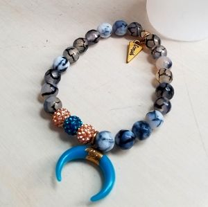 Emirish NWOT Stone and Turquoise Stretch Bracelet